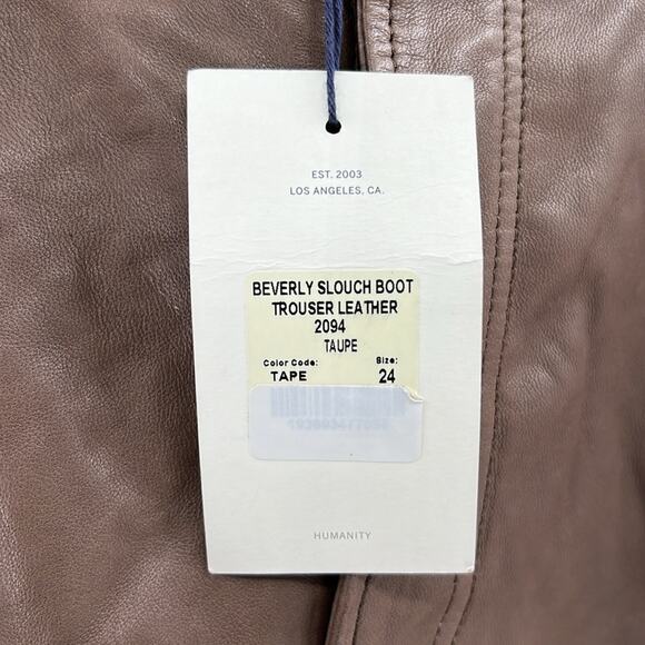 Citizens of Humanity Beverly Slouch Boot Leather Trouser - Brown - 24 - NWT - Picture 6 of 9